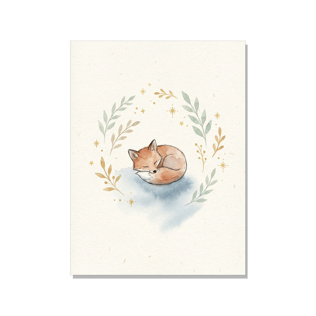 Affiche chambre bébé renard – Aquarelle scandinave - vue 1