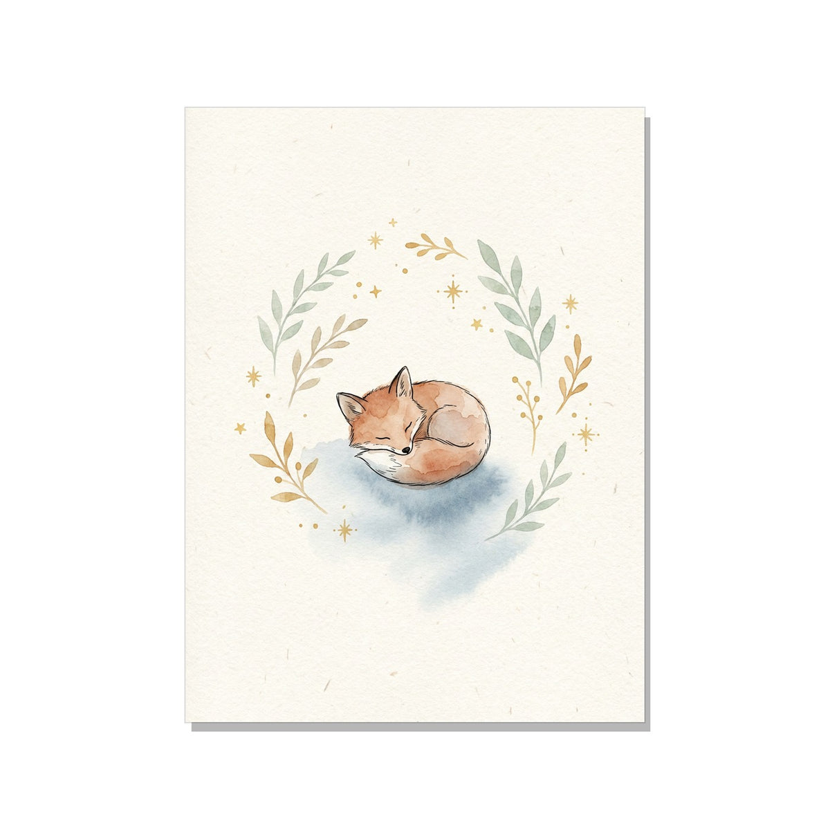 Affiche chambre bébé renard – Aquarelle scandinave