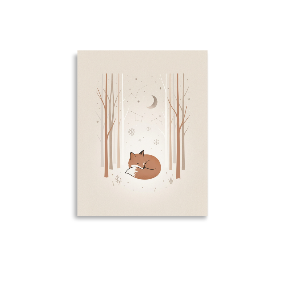 Affiche Renard des Neiges pour Chambre d'Enfant – Cadeau de Naissance