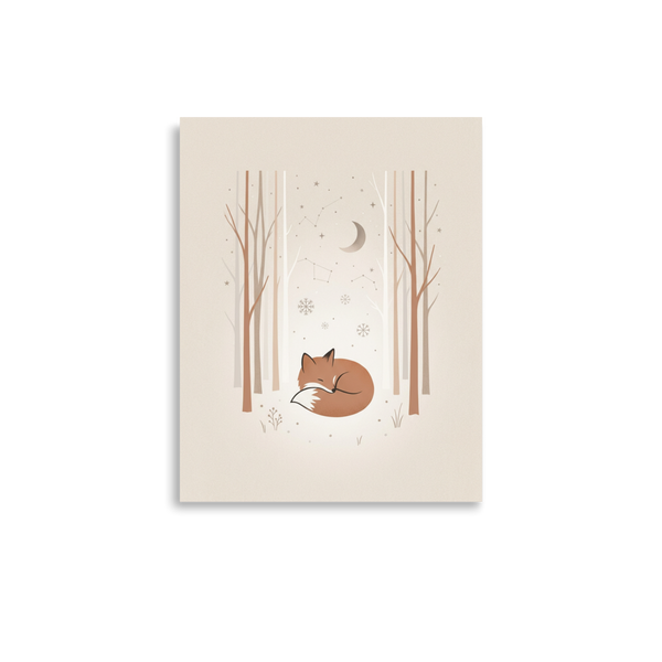 Affiche Renard des Neiges pour Chambre d'Enfant – Cadeau de Naissance