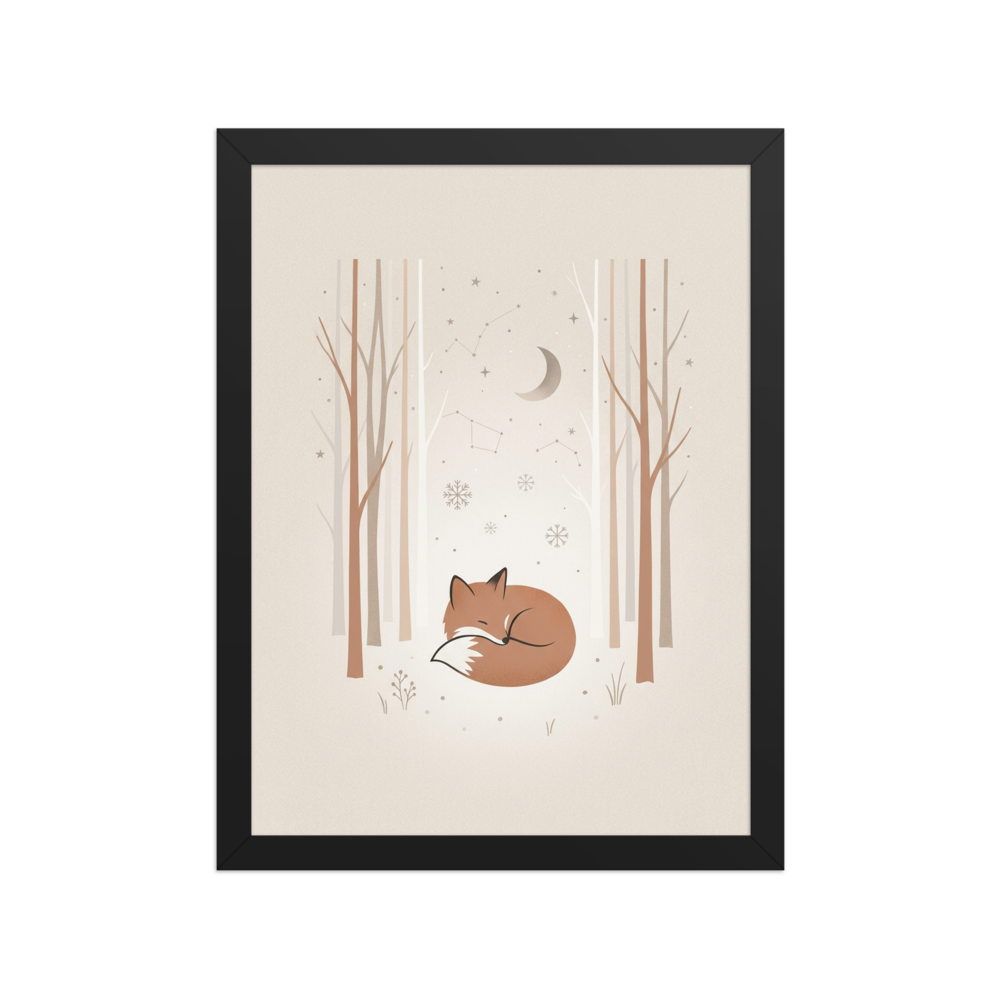 Affiche Encadrée Renard des Neiges pour Chambre d'Enfant – Cadeau