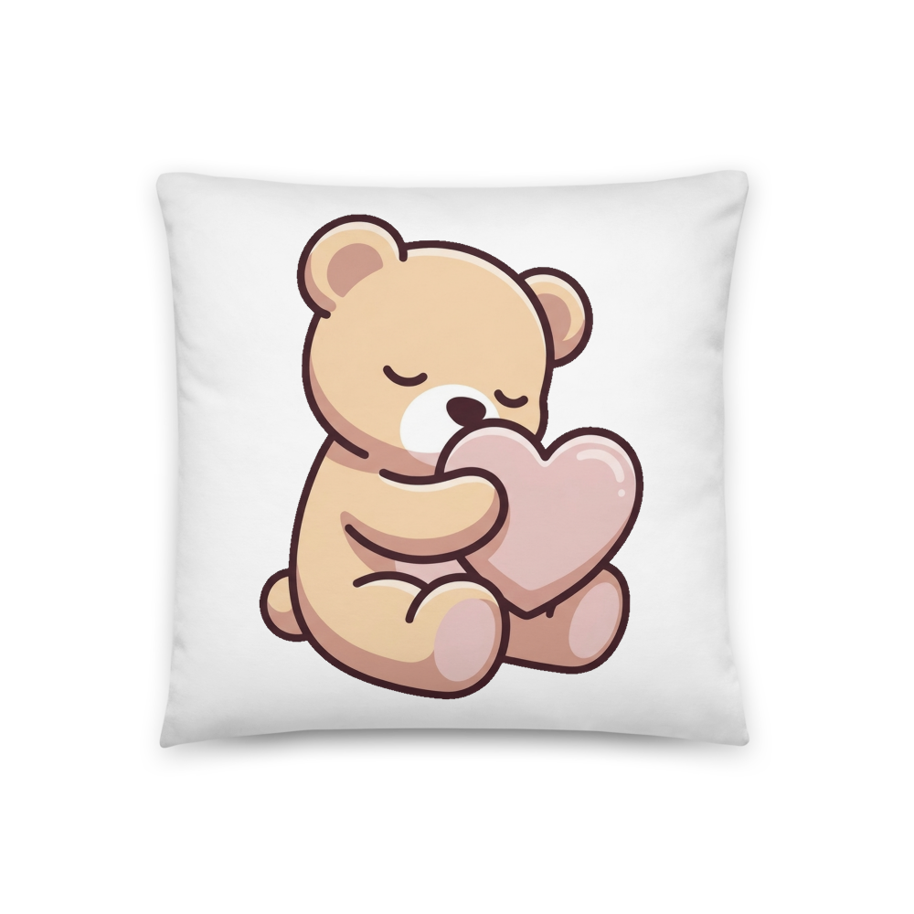 Coussin Ourson avec Cœur Personnalisable pour Chambre de Bébé