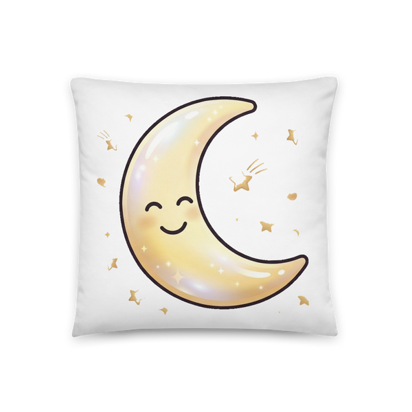 Coussin Personnalisé Lune et Étoiles Dorées pour Chambre de Bébé