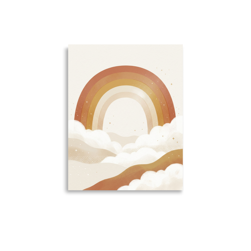 Affiche Arc-en-Ciel Bohème pour Chambre Bébé Personnalisable