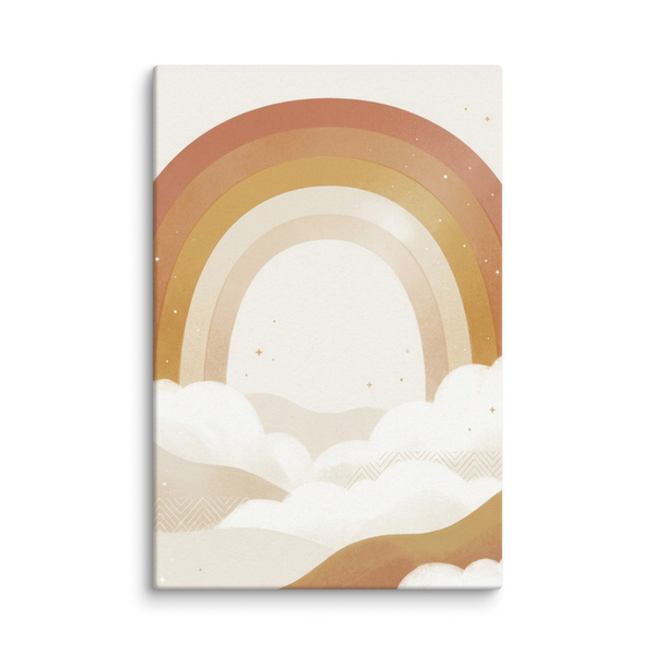 Toile Arc-en-Ciel Bohème pour Chambre Bébé Douceur et Poésie en 30×45