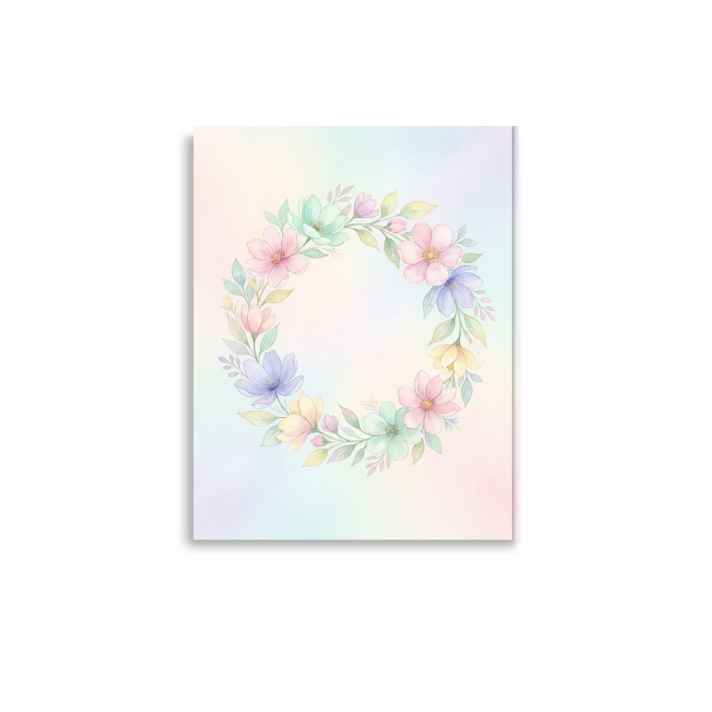 Affiche Florale Personnalisable pour Chambre Bébé en Aquarelle Douce