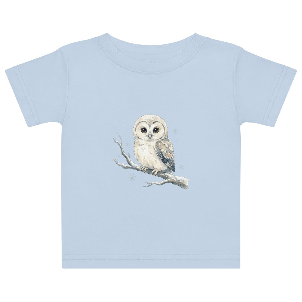 T-shirt bébé chouette aquarelle scandinave – Doux & poétique