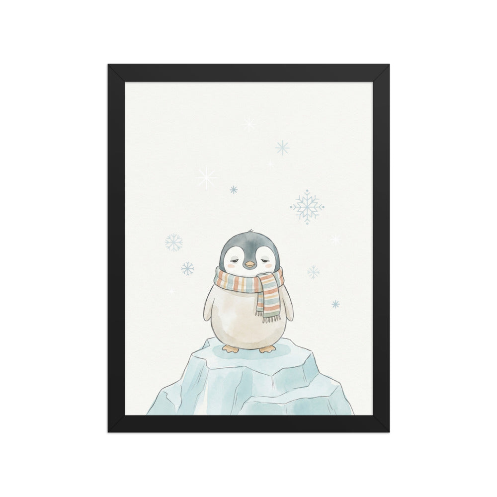 Poster encadré pingouin bébé chambre enfant