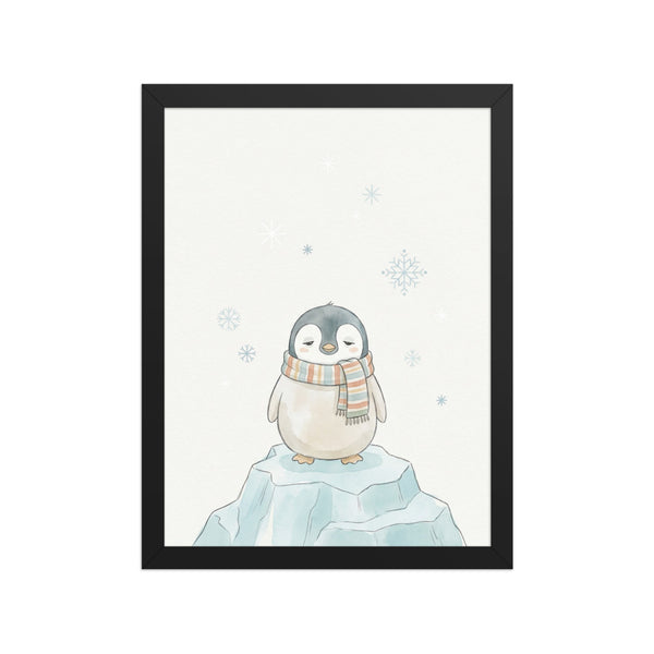 Poster encadré pingouin bébé chambre enfant