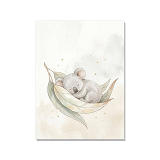 Décoration chambre bébé koala – Affiche aquarelle scandinave