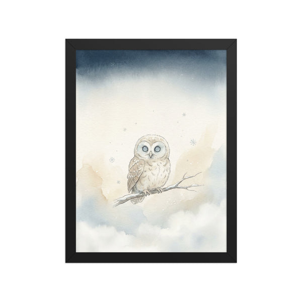 Affiche encadrée chambre bébé – Chouette aquarelle