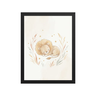Affiche encadrée chambre bébé lion