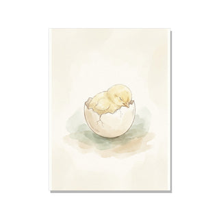 Affiche chambre bébé poussin – Aquarelle scandinave