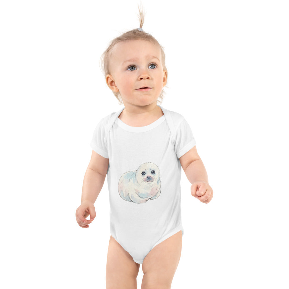 Body bébé animal mignon naissance – Phoque aquarelle