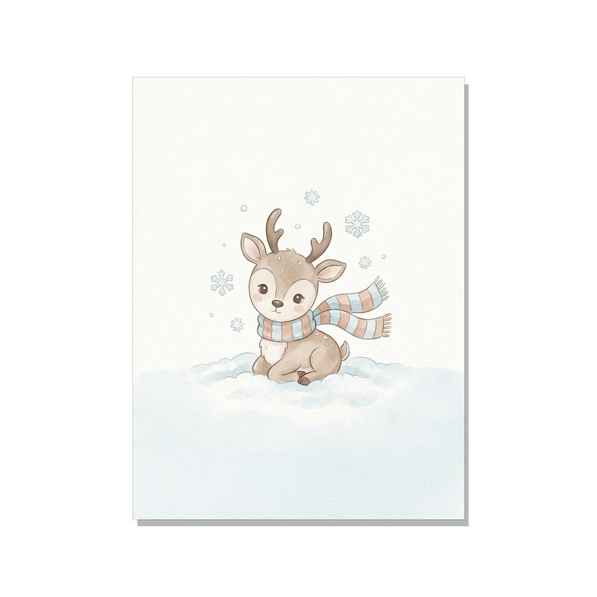 Affiche chambre bébé renne scandinave – Douceur hivernale