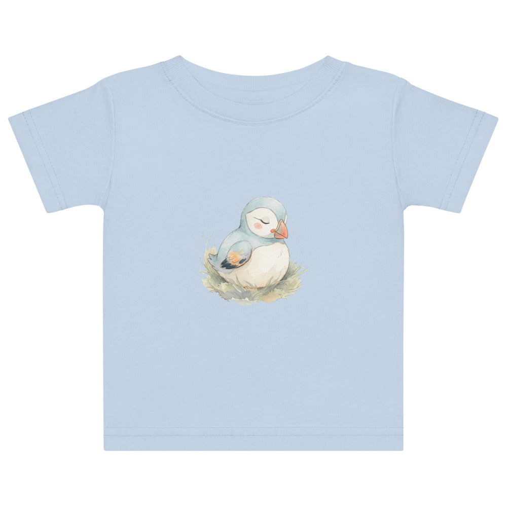 T-shirt bébé macareux – Illustration aquarelle nordique