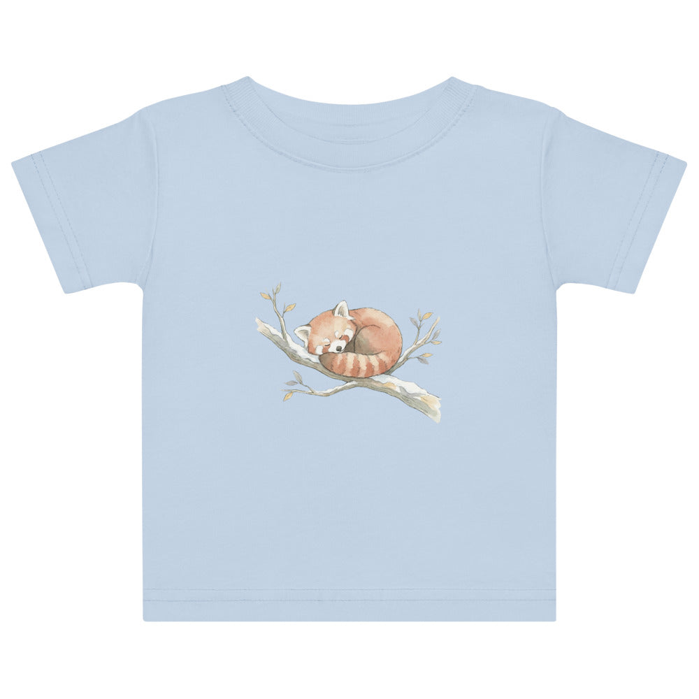 T-shirt bébé panda roux – Aquarelle nordique douce