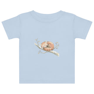 T-shirt bébé panda roux – Aquarelle nordique douce