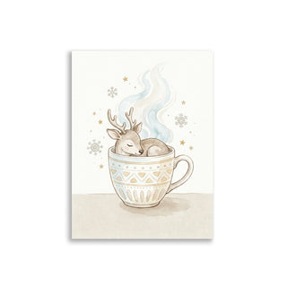 Poster bébé renne aquarelle – Hygge chambre bébé