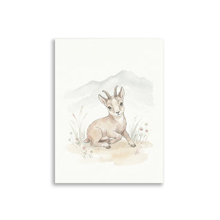 Affiche bébé chamois scandinave – Chambre enfant douce