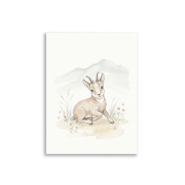 Affiche bébé chamois scandinave – Chambre enfant douce - vue 1