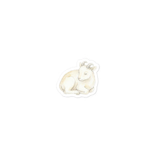 Sticker découpé chambre bébé montagne – Mouflon endormi