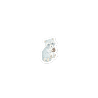 Sticker raton laveur bébé scandinave – Aquarelle douce
