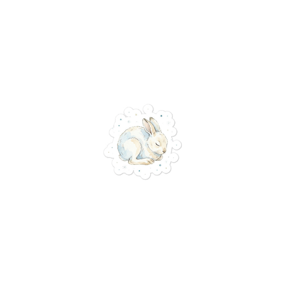 Sticker bébé lièvre chambre enfant – Aquarelle nordique