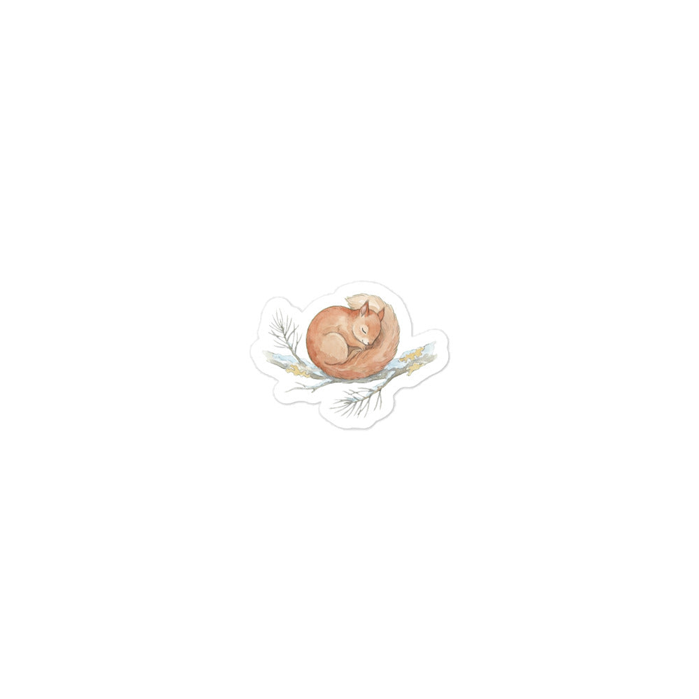 Sticker découpé écureuil bébé – Forêt nordique cosy