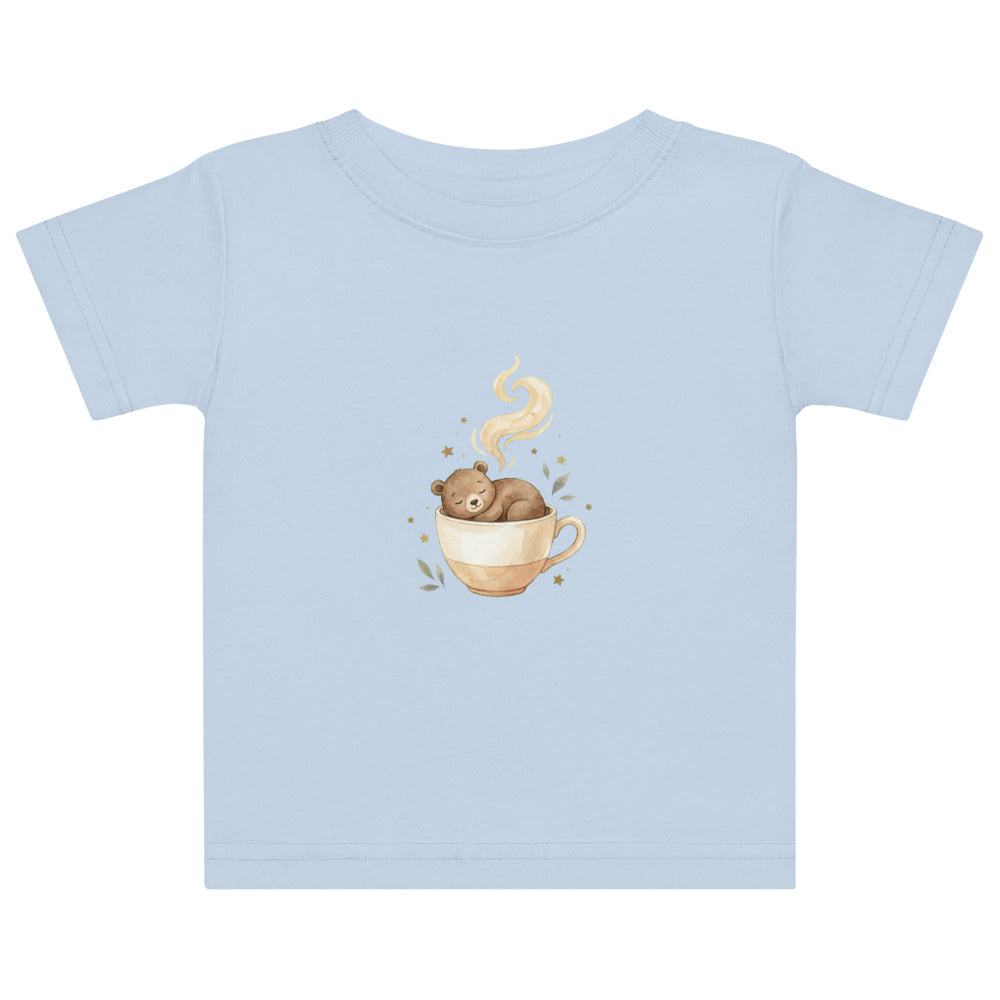 T-shirt bébé ours endormi – Douceur coton & aquarelle