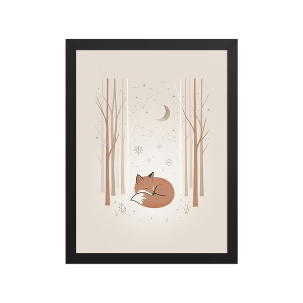 Affiche Encadrée Renard des Neiges pour Chambre d'Enfant – Cadeau