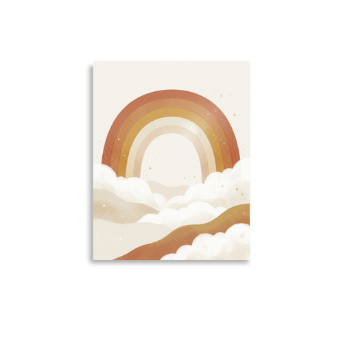 Affiche Arc-en-Ciel Bohème pour Chambre Bébé Personnalisable