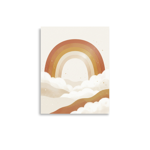 Affiche Arc-en-Ciel Bohème pour Chambre Bébé Personnalisable