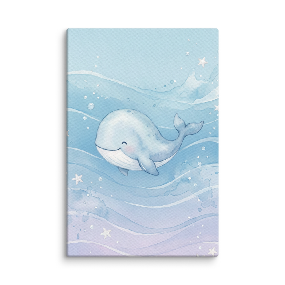 Toile Affiche Baleine Bleue des Songes pour Chambre Bébé