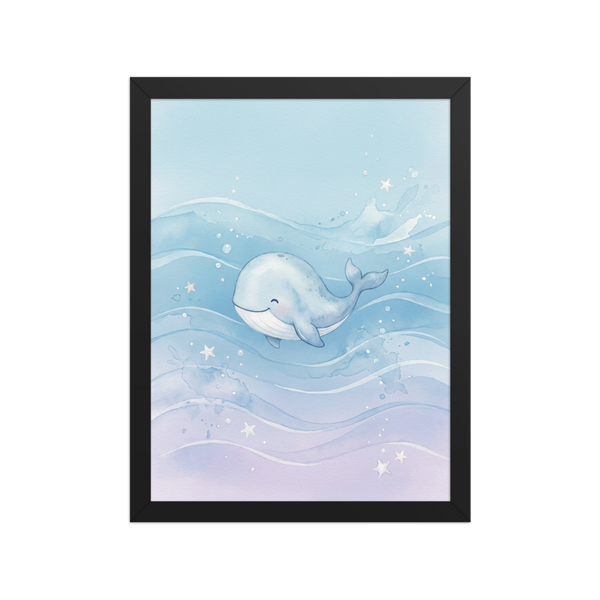 Affiche Encadrée Baleine Bleue des Songes pour Chambre Bébé Cadeau