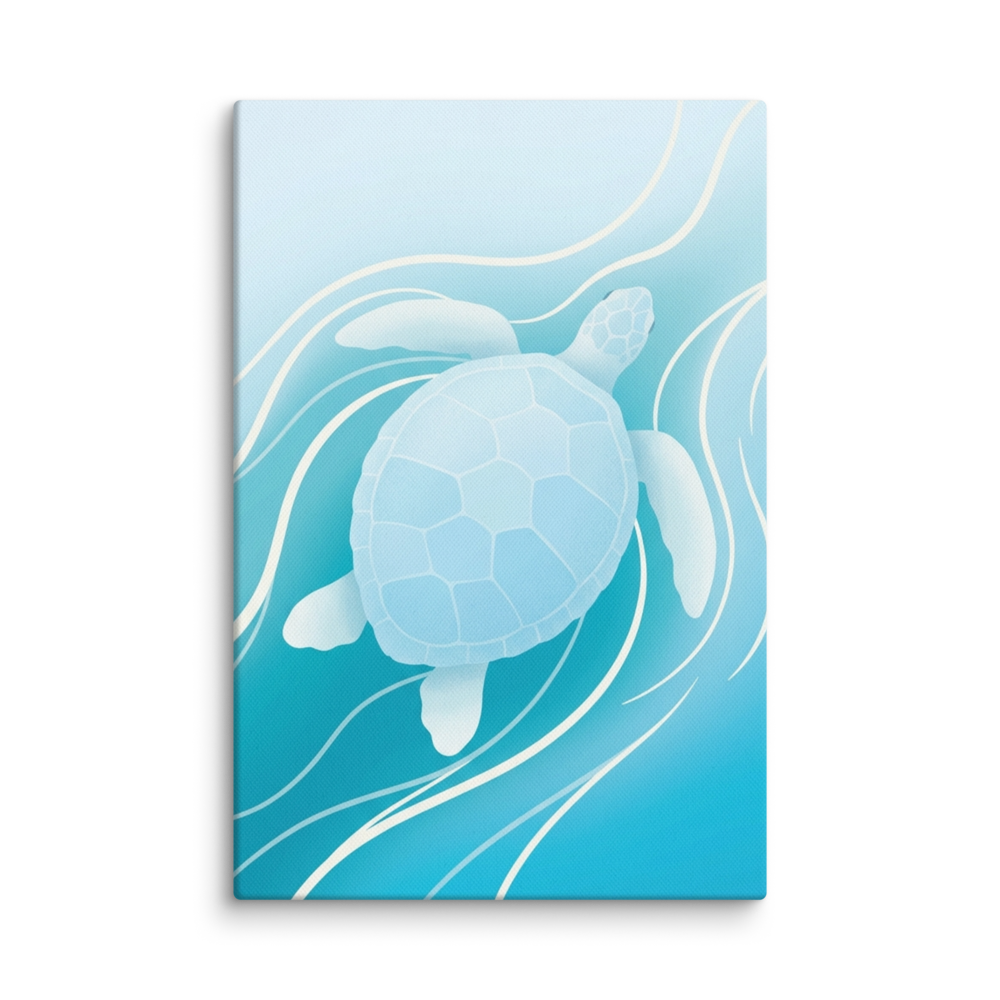 Toile Déco Tortue Marine 30x45 cm Affiche Chambre Bébé Étoilée