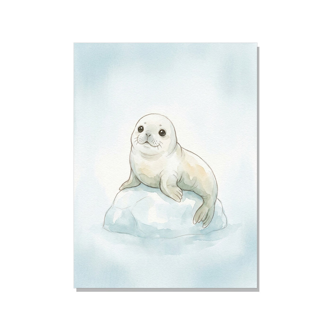 Affiche morse bébé chambre – Aquarelle nordique - vue 1