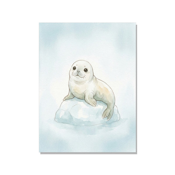 Affiche morse bébé chambre – Aquarelle nordique