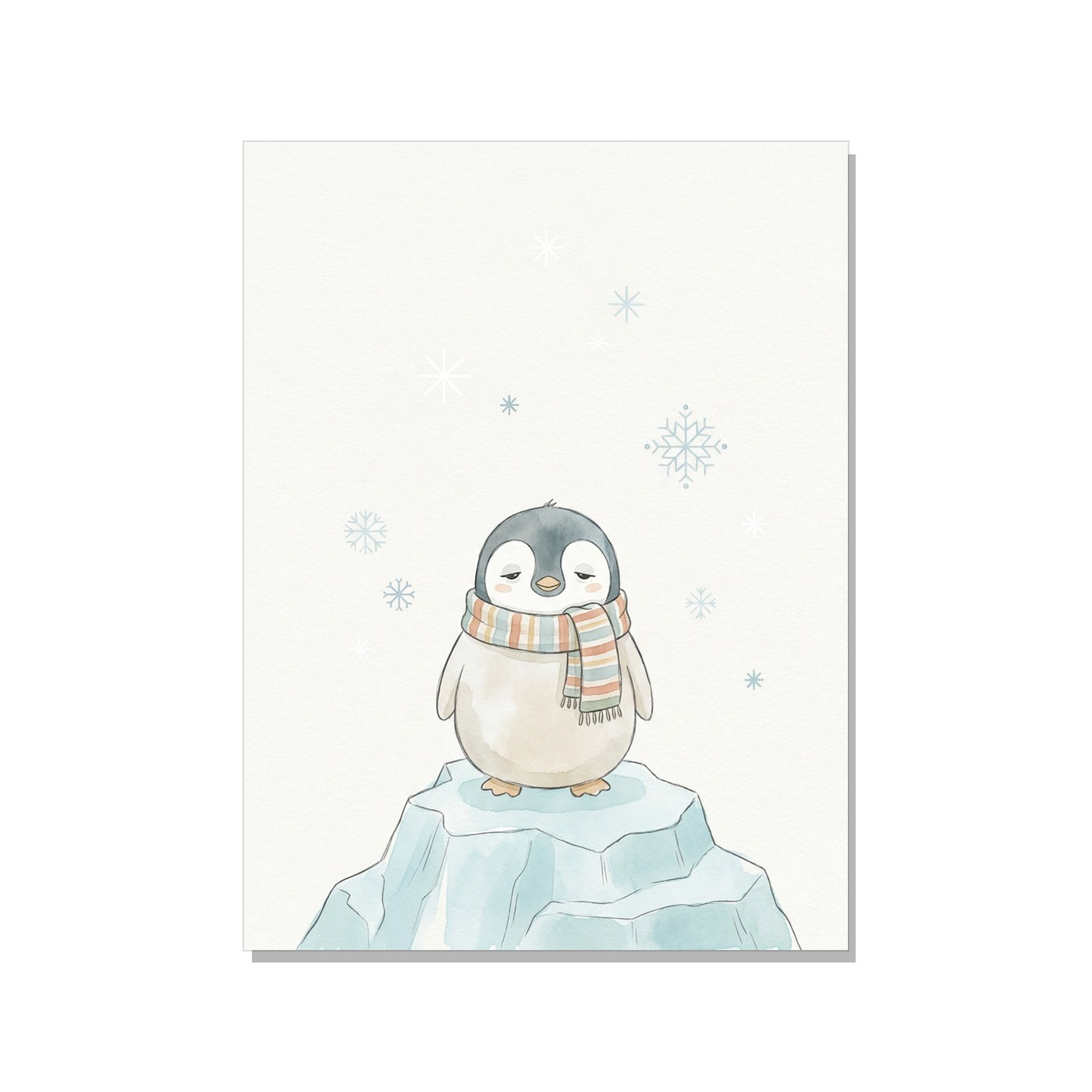 Affiche bébé pingouin chambre enfant – Nordique - vue 1