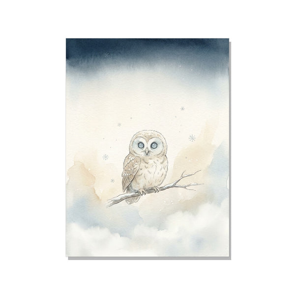 Poster Chambre Bébé Scandinave – Chouette Aquarelle