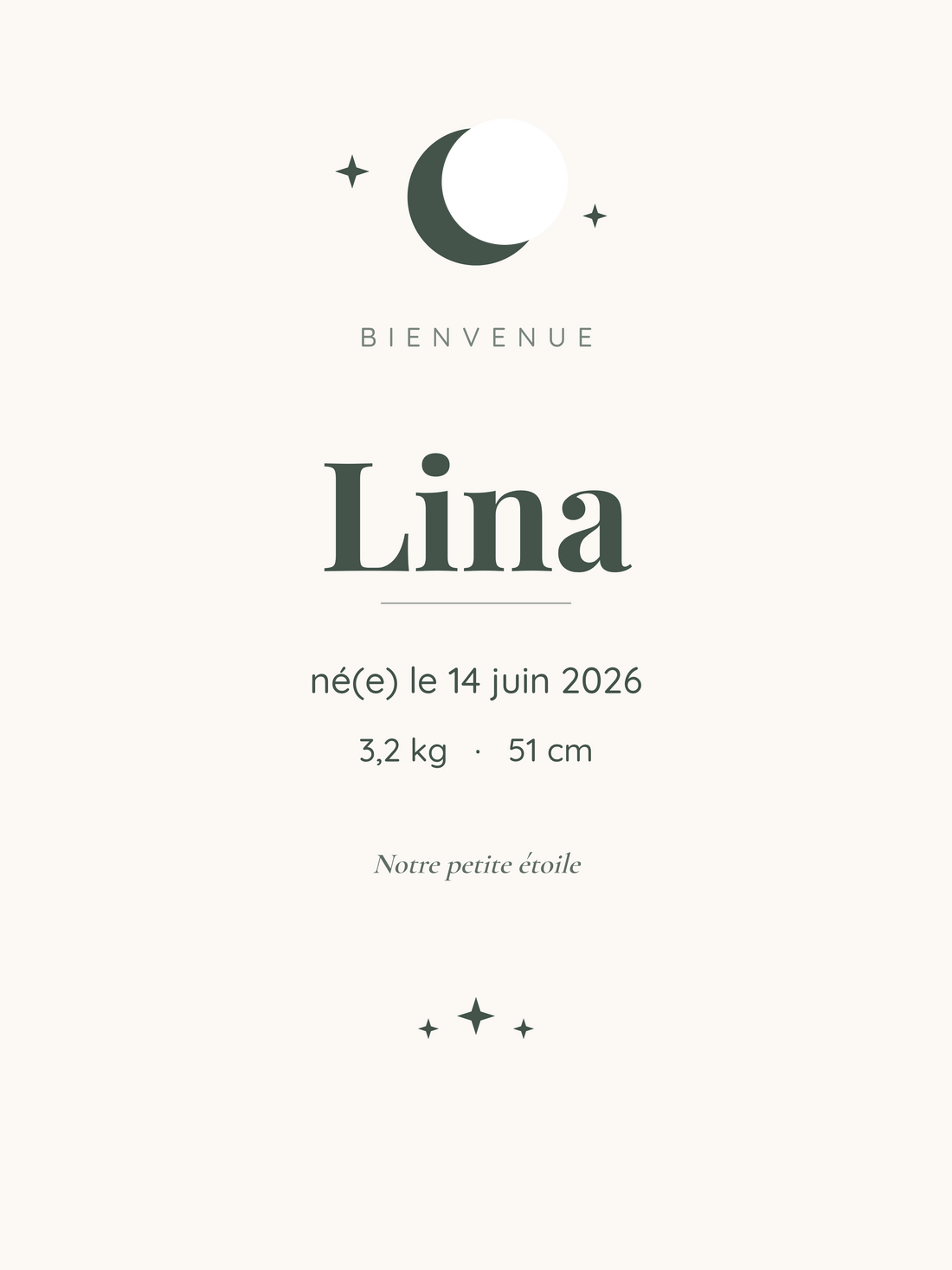Affiche de naissance personnalisée - vue 1