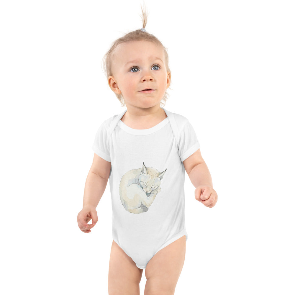 Body bébé illustration scandinave – Lynx endormi