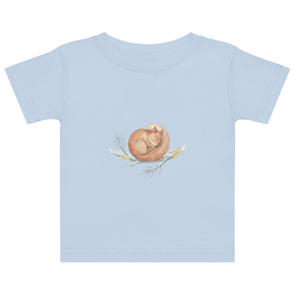 T-shirt bébé écureuil – Aquarelle scandinave cosy