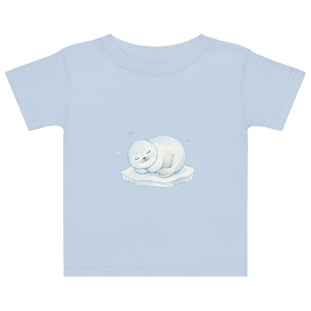 T-shirt bébé phoque original – Aquarelle arctique douce