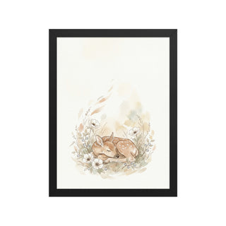 Affiche encadrée chambre bébé – Wapiti aquarelle scandinave