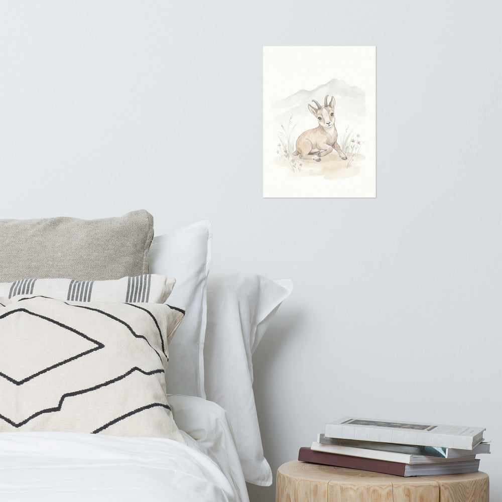 Affiche bébé chamois scandinave – Chambre enfant douce - vue 2