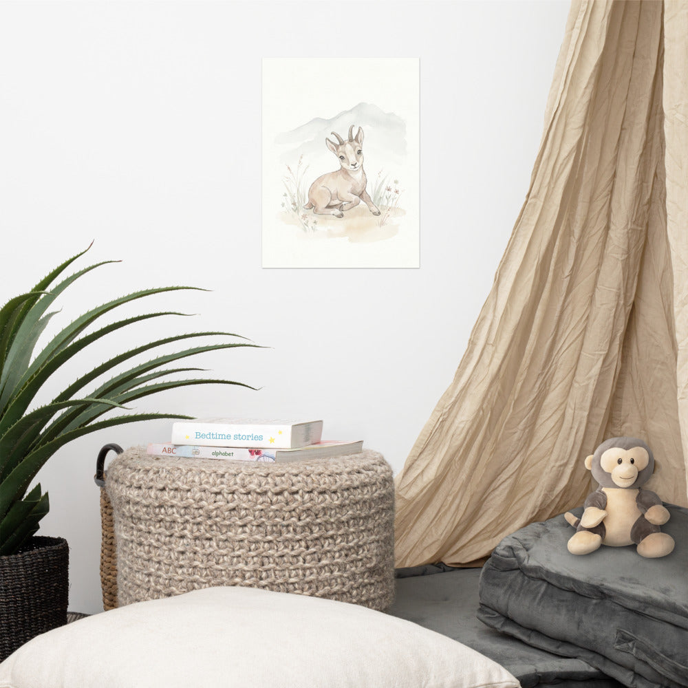 Affiche bébé chamois scandinave – Chambre enfant douce - vue 3
