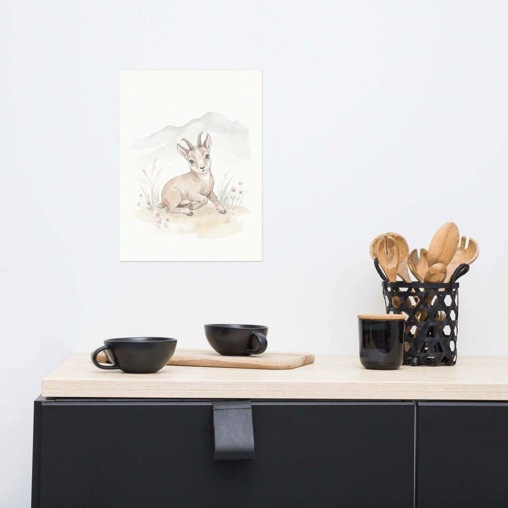 Affiche bébé chamois scandinave – Chambre enfant douce - vue 4