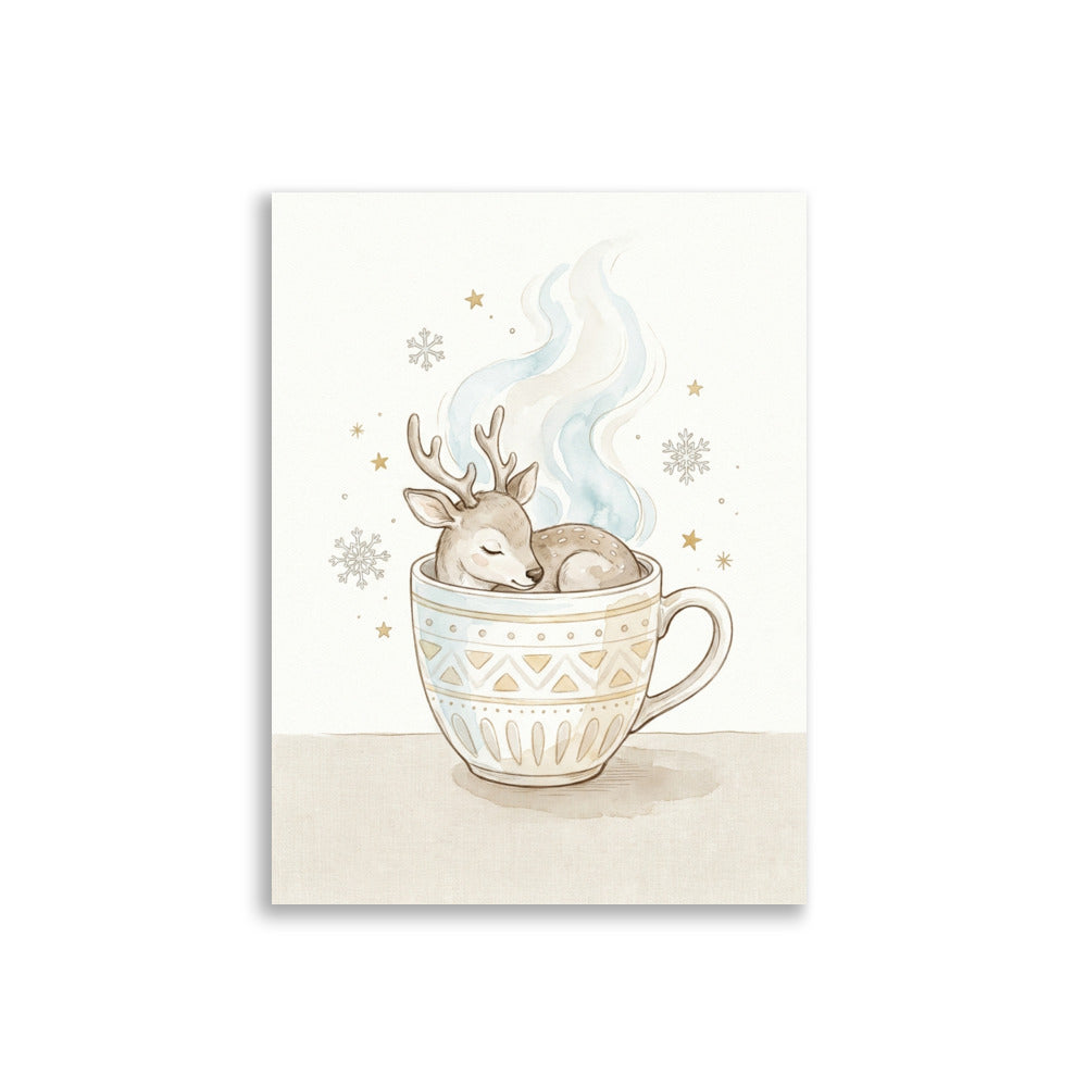 Poster bébé renne aquarelle – Hygge chambre bébé - vue 1