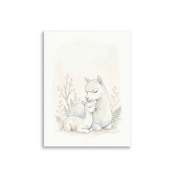Cadeau naissance fille illustration douce – Affiche Alpaga - vue 1